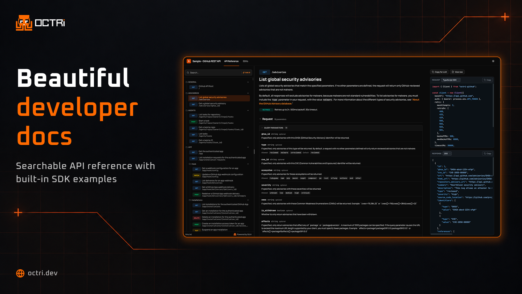 Octri.dev: Generate customizable docs, SDKs, agent tools, | BetaList