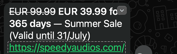 Screenshot of a user interface showing a product wizard with 'Pricing & Messages' section featuring fields for adding pricing messages and a discount end date.