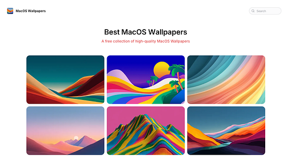 A visually appealing layout showcasing a collection of MacOS wallpapers.