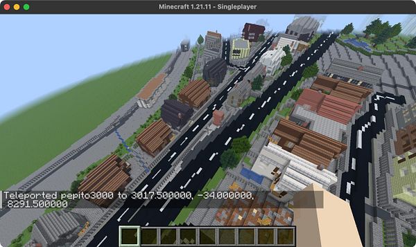 Minecraft map code preview displaying a complex design with specific coordinate markers and color-coded blocks.