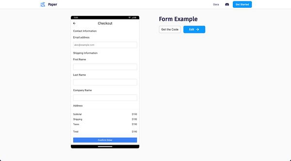 The image displays a mobile app interface for a checkout form.