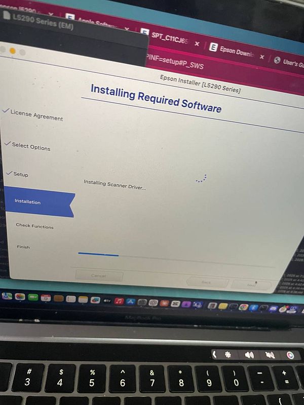 A diagram illustrating the connections and interfaces necessary for printer setup, including USB, serial, and Ethernet connections.