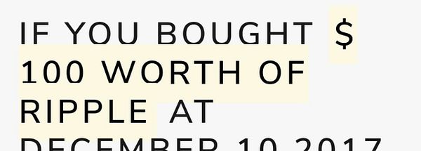 Highlighted text discussing a hypothetical investment in Ripple cryptocurrency.