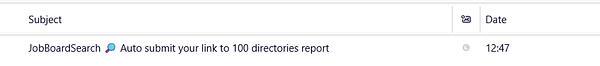 A screenshot of an email inbox interface showing two emails from David Gagne, both with the subject 'Directory Submission Report'.