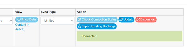 Screenshot of a configuration table showing data related to 'Javo' villas and channel manager mappings.