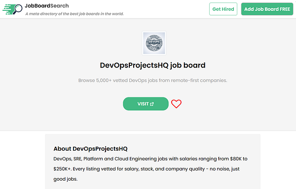 Screenshot of Tom's job board webpage showing job listings and a header with navigation and social media icons.