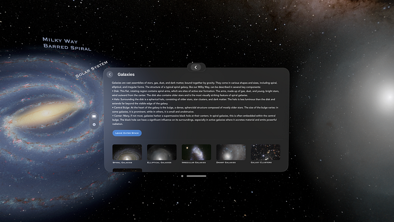 Screenshot of Encyclopedia GalacticAR