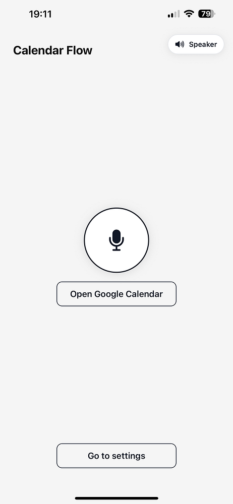 The image displays a mobile app interface for 'Calendar Flow'.