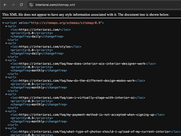 A sitemap diagram illustrating the organization of FAQ and other pages within a website structure.