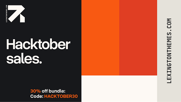Promotional graphic for Hacktober sales featuring a discount offer.