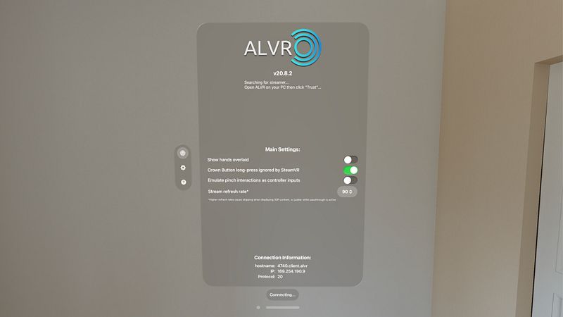 Screenshot of ALVR