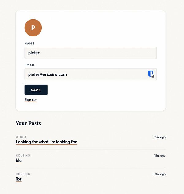User profile page mockup showing profile details, statistics, and recent activity.
