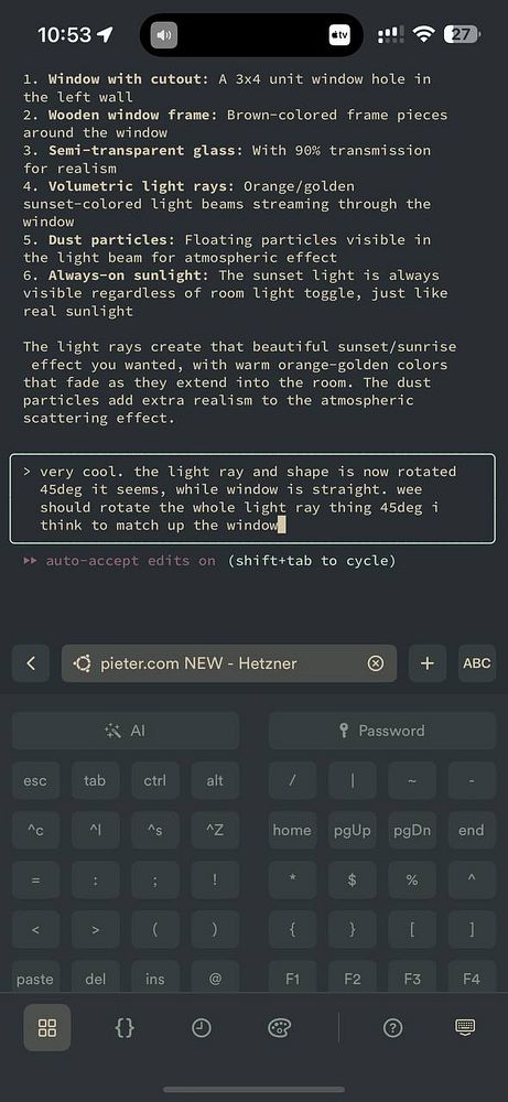 A screenshot of a coding interface displaying a task related to adding a window in a 3D model.