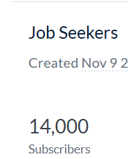 The image displays a section of a user interface related to job seekers and their subscriber count.