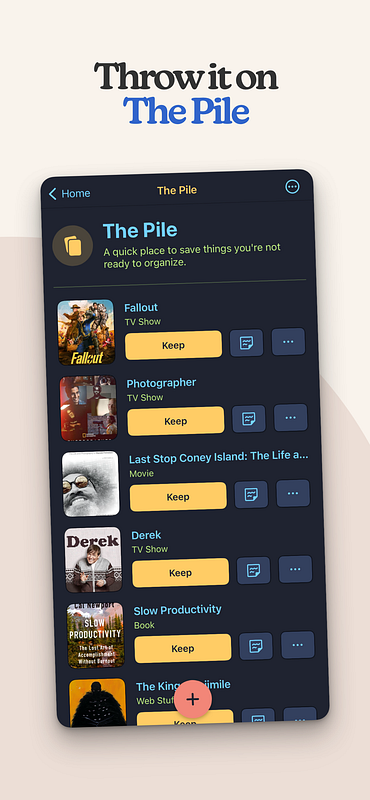 Screenshot of Sofa: Downtime Organizer