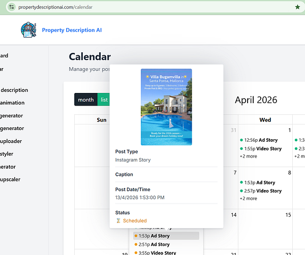 A Mediterranean-style villa featuring stone walls, arched doorways, and a terracotta roof with lush green palm trees and colorful plants in the courtyard.
