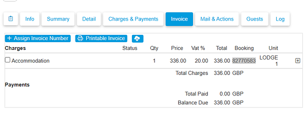 Screenshot of the Jomres Joomla plugin interface displaying the 'Invoice generation' module with options and a mapping error highlighted.