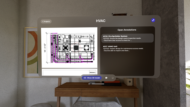 Screenshot of Resolve - Spatial BIM App