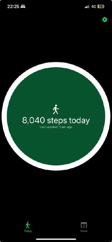 The image displays a step count tracker showing 8,040 steps for the day.