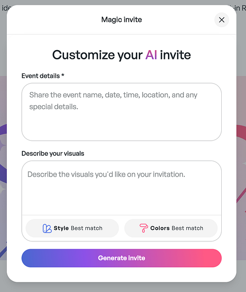 AI invitation maker