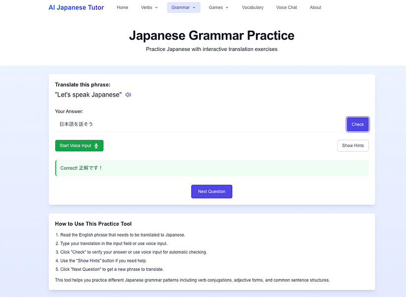 AI Japanese Tutor