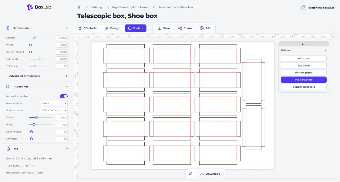 Boxlab: Design packaging, build dielines, and create | BetaList