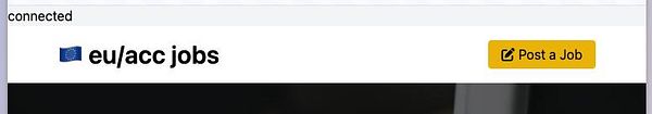 The image displays a user interface related to job postings with a connection status indicator.
