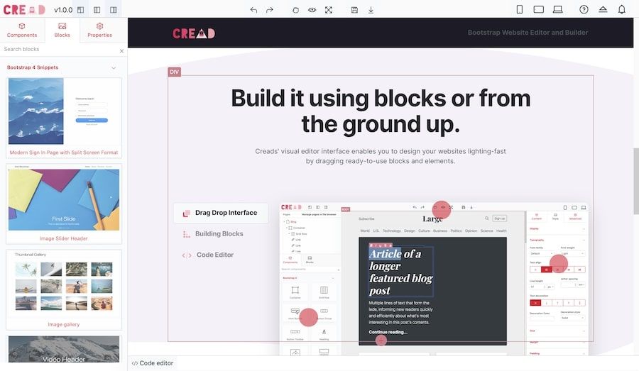 Cread Website Editor