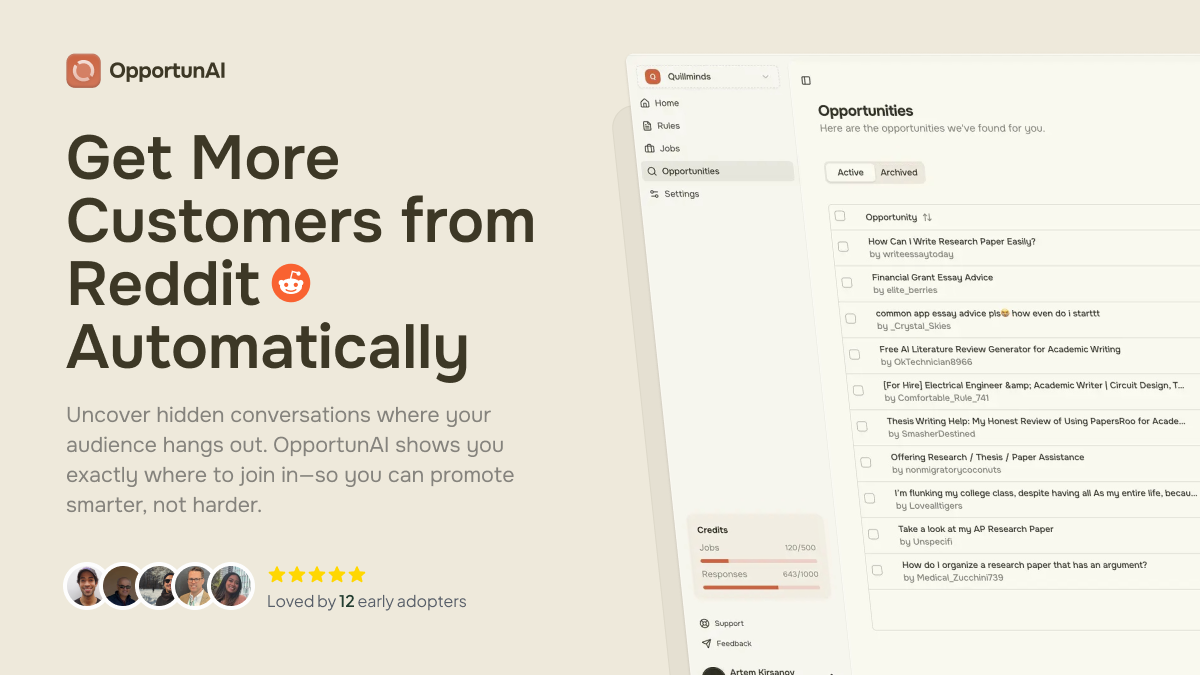 OpportunAI: Turn Reddit conversations into business