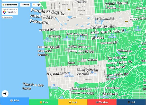 Map of Austin, Texas neighborhoods and parks with district boundaries labeled.