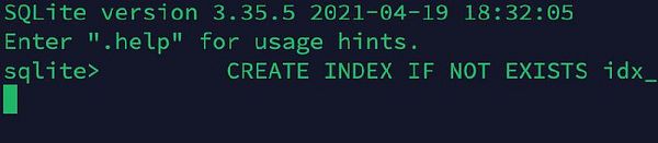 The image displays a terminal interface showing SQLite commands and version information.