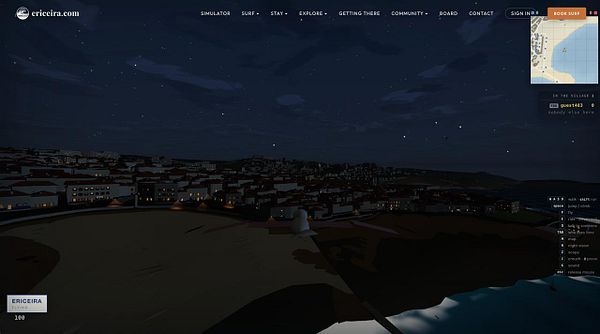 A webpage header banner featuring a surfer silhouette with a book title overlay and a prominent 'Book Surf' call-to-action button.