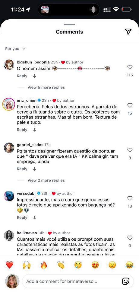 A series of comments on an Instagram post discussing a unique image.