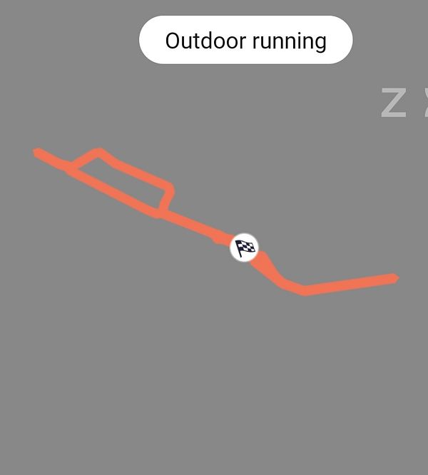 A modern smartwatch displaying a running activity tracker on its screen.