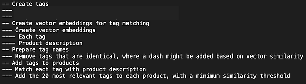 The image displays a task list for creating a tagging plan for product data.