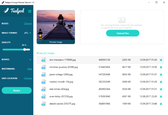Tealpod Image Resizer & Watermarking