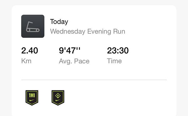 The image displays a running activity summary from a fitness app.