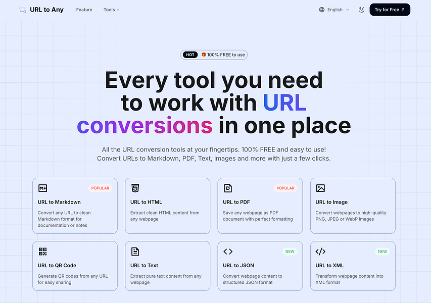 URL to Any: An All-in-One Web Content Conversion Tool | BetaList