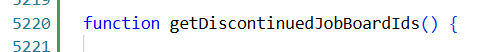 Screenshot of a code editor showing a patch that modifies a Python script to skip fetching job feeds from discontinued job boards.