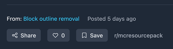 The image displays a user interface section from a social media platform related to a post about block outline removal.
