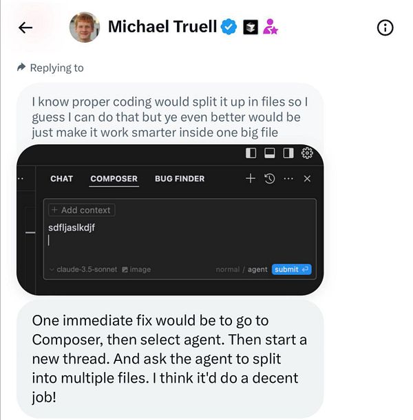 A conversation thread discussing coding practices and suggestions for improving a project.