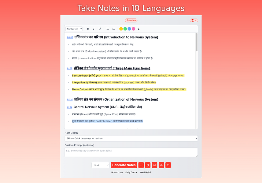 YT Notes