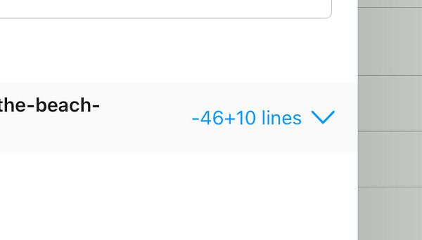 A code comparison interface displaying changes in a file.