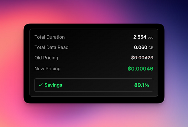The image displays a pricing update for analytics events, highlighting significant cost savings.