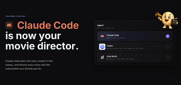 A modern webpage layout design for VibeFilm with a hero section, navigation menu, product showcase, and call-to-actions.
