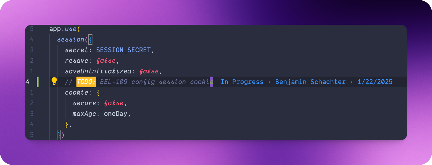 todo comments for Linear