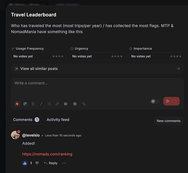 Screenshot of a Nomads ranking webpage listing user avatars, names, ranks, scores, and countries.