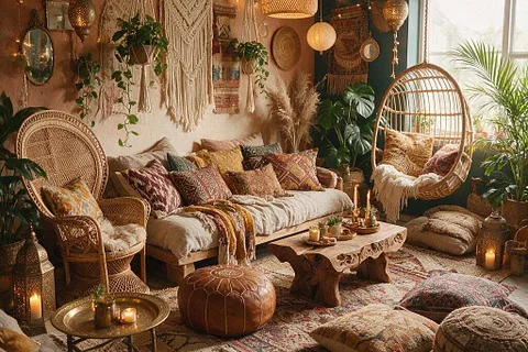 A room in the Boho style