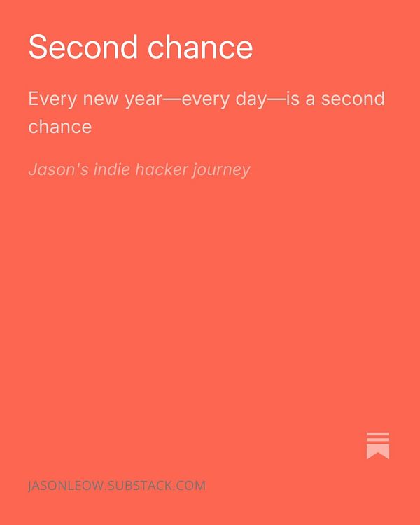 A vibrant, artistic newsletter cover titled 'Second Chance' from the Indie Journey series, featuring an illustrated flower and a skyline with mountains and water.