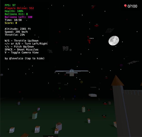 A screenshot from a flight simulation game displaying various game statistics and controls.